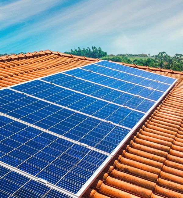 Solar Panel Photovoltaic installation on a Roof, alternative ele